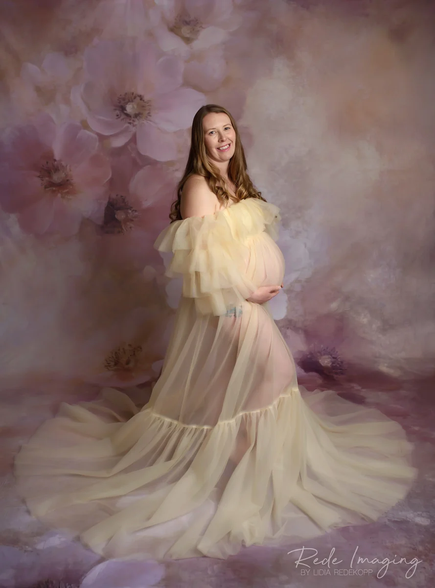 Kate Sans bretelles Manches longues Maille Robe de Grossesse pour Séance Photo