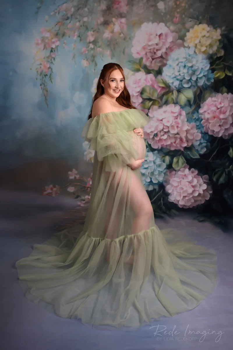 Kate Sans bretelles Manches longues Maille Robe de Grossesse pour Séance Photo – Image 4
