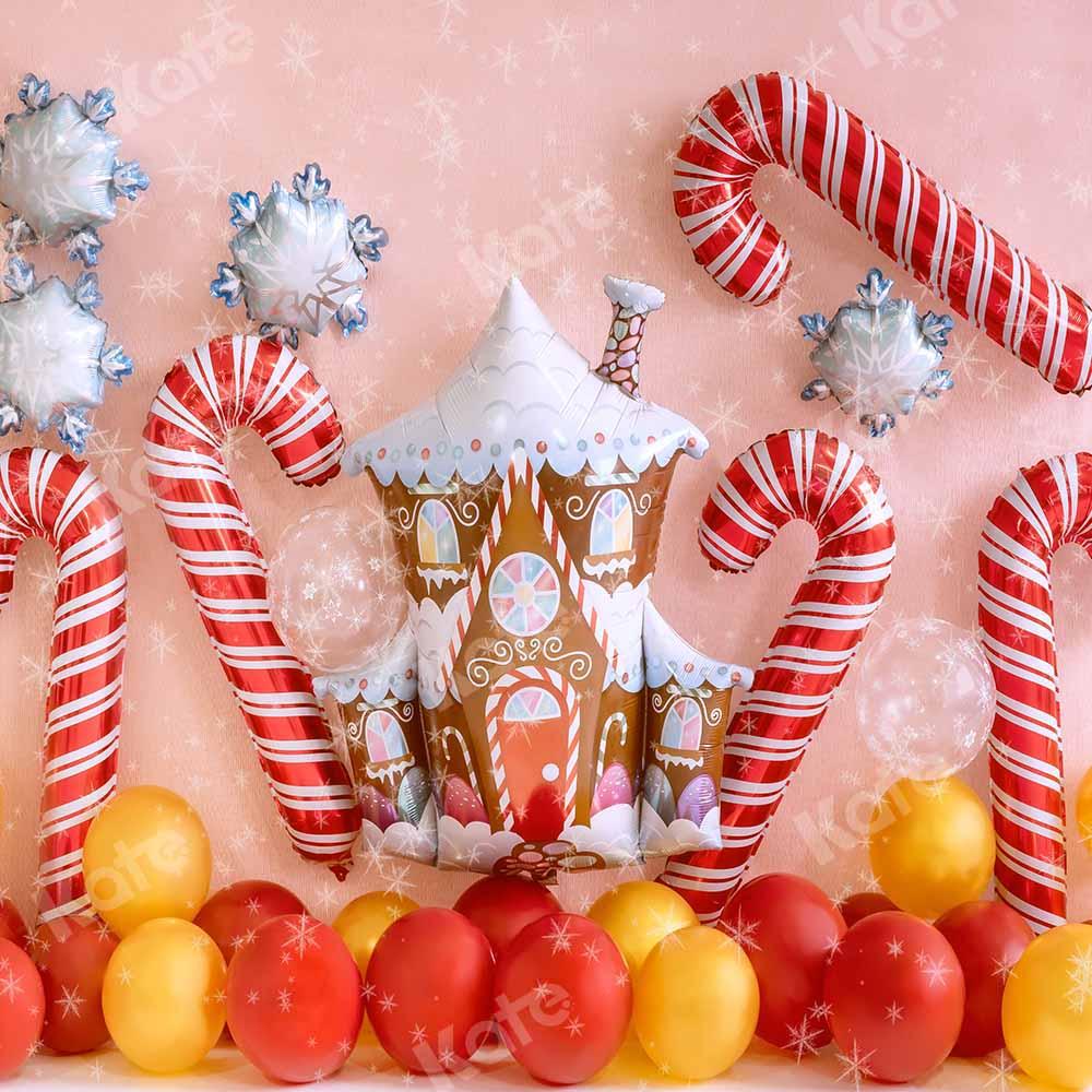 Kate Maison de pain d'épice Hiver Ballons Noël Toile de fond conçue par Emetselch – Image 4